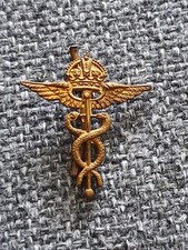 RAF Royal Air Force Medics Medical Officer's Collar Badge 1920-52 Blade Fixings 