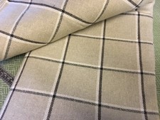 170 cm Ian Mankin skye check  Fabric Remnant  137 wide CHARCOAL upholstery