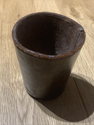 Antique leather dice shaker - dice,