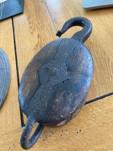 Antique ships block pulley