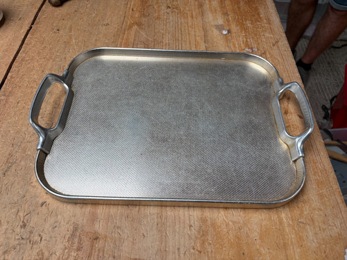 Vintage metal serving tray - metal,