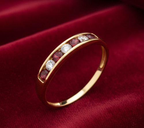 18ct gold ruby eternity ring - 18ct,