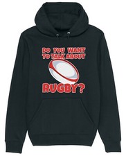 Want To Talk About Rugby Hoodie Funny Rugby Player Men's Gift Idea Son Dad Him