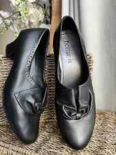 Hotter Donna Womens Shoes UK 6.5 Black Leather Court 