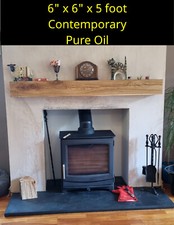 Solid Oak Beam Fireplace Mantle - Lintel Floating Shelf Mantelpiece Timber