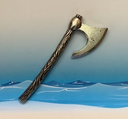 Battle axe silver pewter pin - battle,