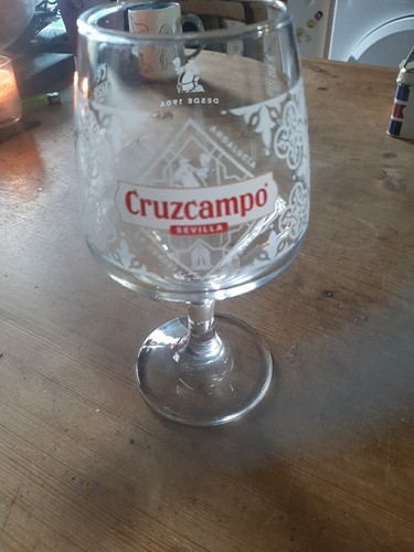 Cruzcampo pint chalice glass - chalice,