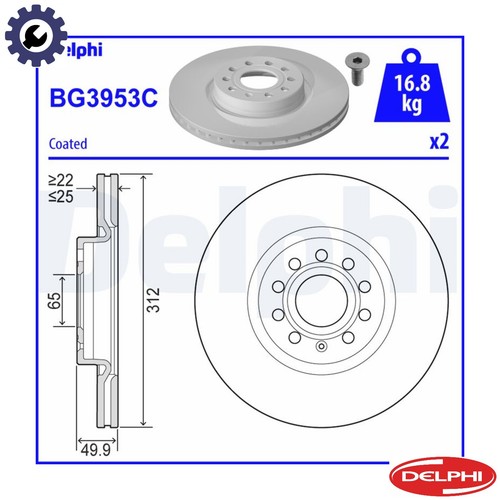 Brake disc bg3953c for - 2x,