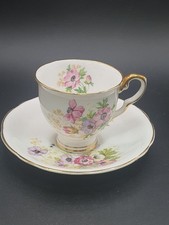 Henley Royal Stafford Bone China Floral Demitasse or Expresso Cup & Saucer