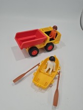 Playmobil Dumper Truck and Row Boat Vintage 1980