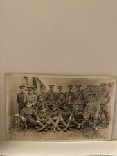 WW1 RP Postcard barracks mixed regiments with different cap badges interesting