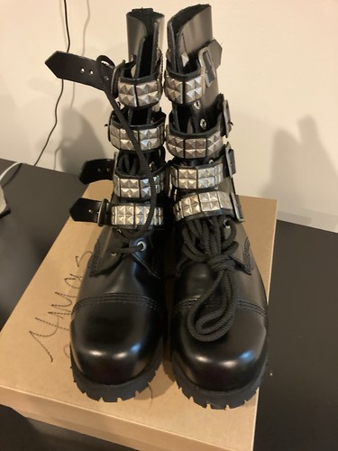 Men black boots size uk - black,