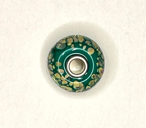 Trollbead green mosaic flower - trollbead-green,