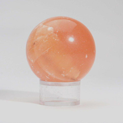 Orange selenite crystal ball - selenite,
