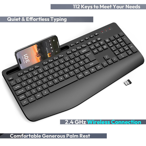 Wireless keyboard with wrist - with,