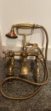 Belcro Antique Solid Brass/Bath Mounted Taps with Copper Handheld Shower Mixer
