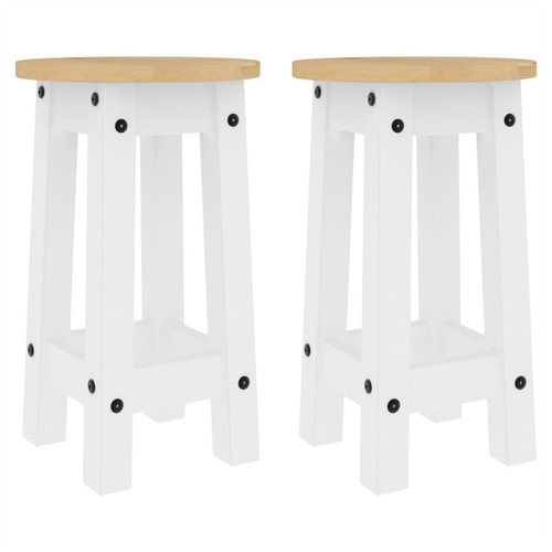 Bar stool 2pc white solid - stool,