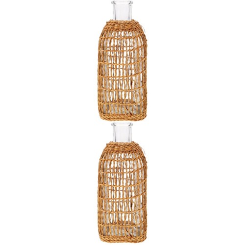 Pair decorative glass vases - pair, of