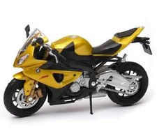 BMW S 1000 RR Germany Sports Motorcycle Bike Model Toy Yellow Diecast 1:18 Welly