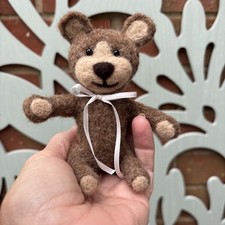 Cute Teddy Bear - Handmade Needle Felted ornament 