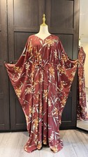 Burgundy Georgette Kaftan:3D