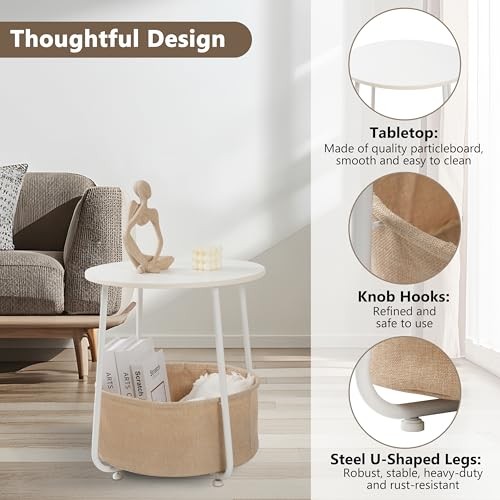 White beige yssoa round - -,