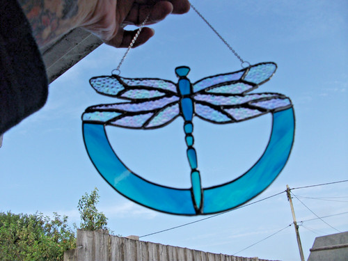 Stained glass large dragonfly - stained,