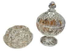 2 Vintage Glass flower Frog