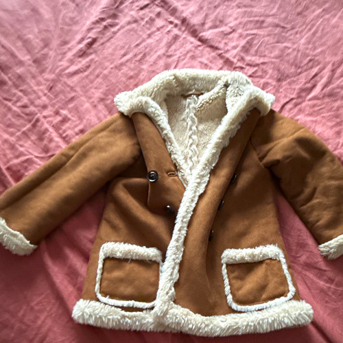 Girls brown faux suede - faux,