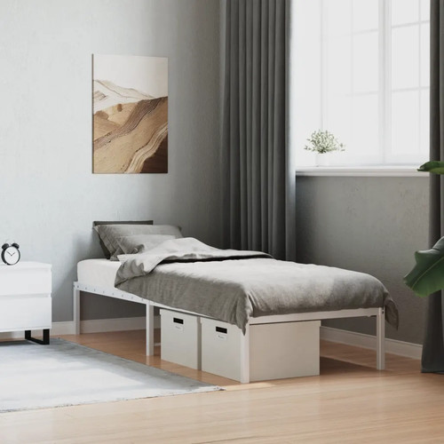 Walplus white metal bed frame - metal,