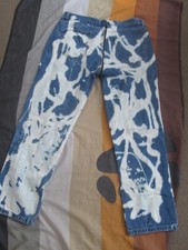 HO MENS REAR ZIP SKINHEAD BLEACHERS JEANS   FETISH   34" WAIST