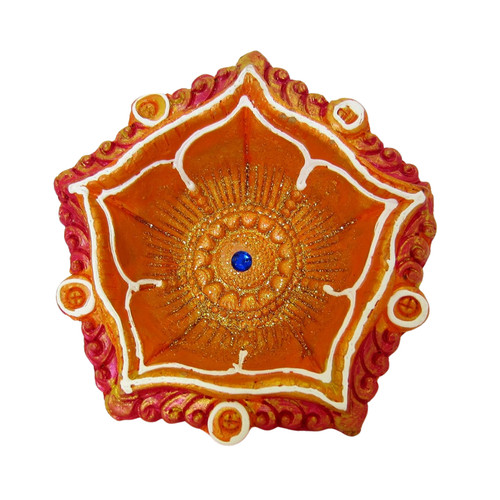 Hand painted orange clay - hand,