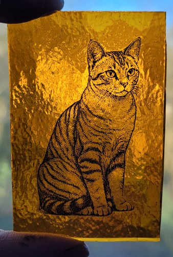 Stained glass tabby cat - stained,