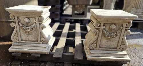 Pair large square plinths - pair,