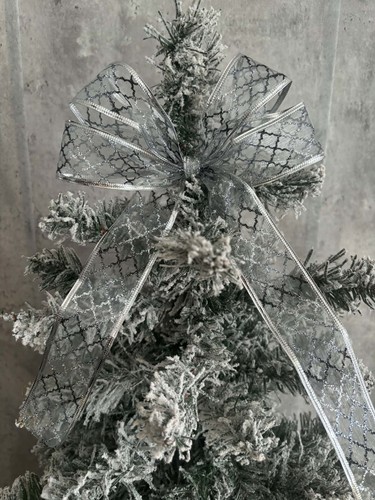 Silver mix christmas bow - silver, tree