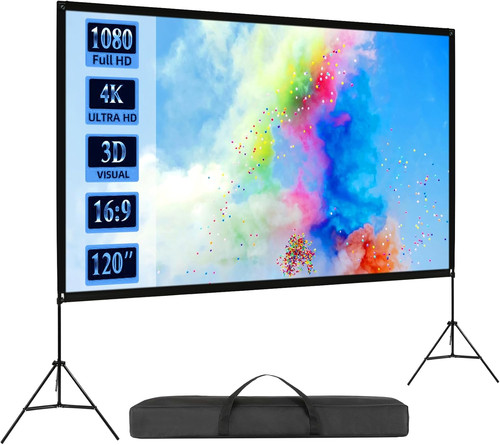 120 inch projector screen - projector, with