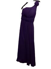 Cadbury Purple Chiffon one shoulder flower bridesmaid/evening wedding  dress 