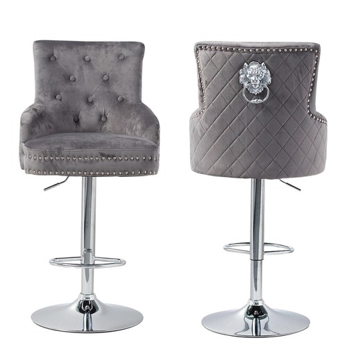 Swivel velvet bar stool - bar,