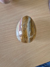 Marble Onyx Egg-Shaped Paperweight Vintage Decor Collectible
