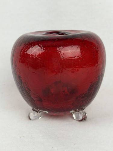 Ruby red crackle glass fruit - crackle,