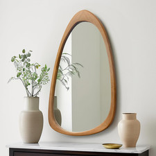 Asymmetrical Wood Wall Mirror