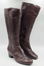 Clarks Artisan Cardy Womens Boots Size UK 7.5 Brown Leather Knee High Side Zip