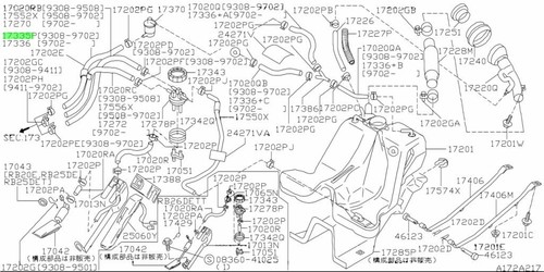 Hose breather for nissan - breather, for: