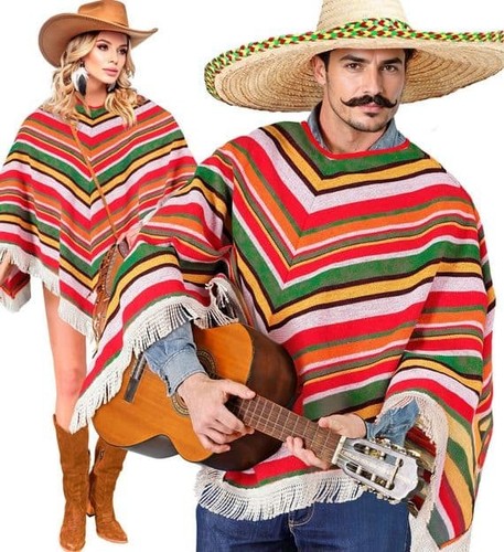 Mexican poncho multicolour - mexican,