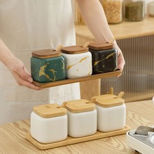 Marble Ceramic Sugar Jar