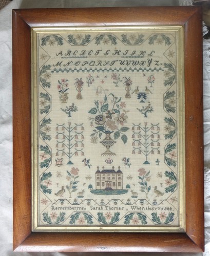 1850 antique sampler sarah - 1850,
