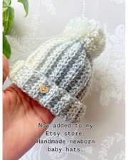 Hand Knit Newborn Baby Hat