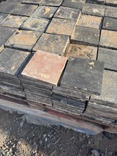 Victorian Red and Blue Quarry Tiles, 6x6 Inches