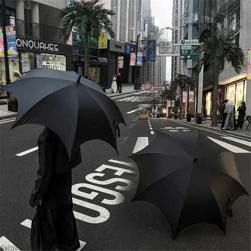 Black gothic umbrella - gothic, long