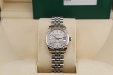 Rolex Datejust 31 Midsize Steel & 18k White Gold Watch 178274 SilverDiamond Dial